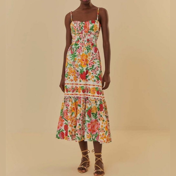 FARM Rio Dresses & Skirts - FARM Rio Multicolor Floral Backless Sundress
